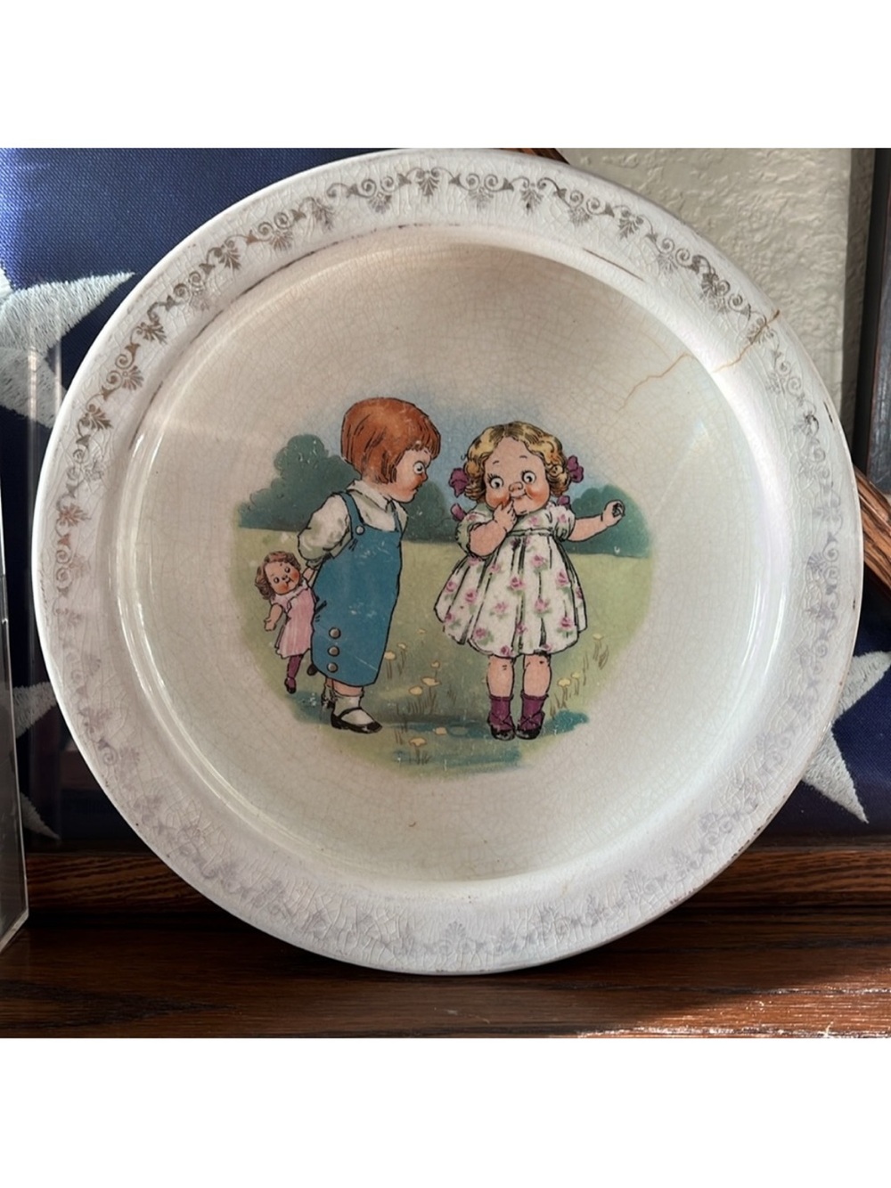 Antique DE McNicol Liverpool UK Nursery Plate Children’s Illustration